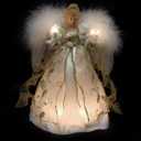 VCO 12" Lighted Cream & Gold Angel Christmas Tree Topper - Clear Lights