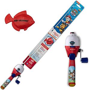 Kid Casters: PAW Patrol Youth Fishing Pole | Spincast Reel & Practice Casting Plug | Small & Easy to Use (Pre-spooled with a 6-pound fishing line), 29.5 Inches Long