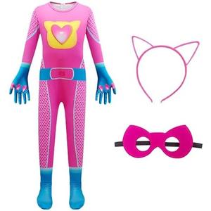DAISYDUDS Superhero Costume Jumpsuits With Zipper, Accessories Set Halloween Christmas Outfits For Size: 6-7T