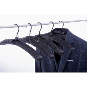 17 Inch 10 Pack Extra Large Anti Slip Satin Padded Hanger No Bumps for Coats, Sweaters,Bridal Wedding Dress Pack of 10 (Black, 10)