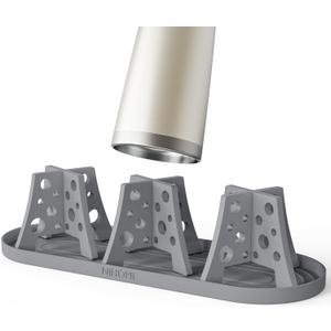 NiHome Silicone Water Bottle Drying Racks Set of 3 with Drip Tray,Cheese Style for Faster Drying,Bottle Dryer Racks Fit for Stanley YETI Cups Owala Sports Bottle Baby Bottle Thermoses Mugs