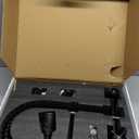 Wall Mount Kitchen Faucet, 8 Inch Center Wall Mount Faucet with Pull Down Sprayer, Commercial Spring Wall Faucet for Kitchen Sink, 3 Functions, Dual Handle, 304 Stainless Steel, Black and Brushed Gold