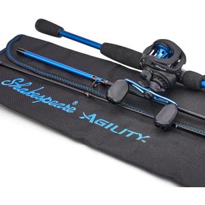 Shakespeare Agility Low Profile Baitcast Reel and Fishing Rod Combo (6'6" - Medium - 3pc - Right)