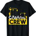 Construction Crew Shirts Family Matching Boys And Dad T-Shirt (Small, Black)