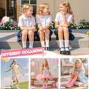 AMENLAN Girls Ruffle Crew Socks Little Kids School Uniform Cute Cotton Frilly Dress Socks 6 Pairs (9-12 Years, Mix Color a)