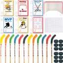 12 Pack Hockey Valentine's Day Cards, Pencils with Erasers, Mini Hockey Pucks, Hockey Goal for School Classroom Gift Exchange, Valentine Party Favor Supplies