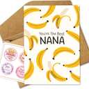 2 x Best Nana in the World Funny Mothers Day Card for Mom - Hilarious Birthday Card for Mom Happy Mother's Day Card for Mum Heartfelt Gifts for Mother, Stepmom, or Grandma from Daughter or Son M224