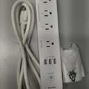 Remote Control Power Strip with 3 USB Surge Protector Power Strip with 3 RF Controlled Outlets, 5ft Extension Cord, 15A/1875W Remote Control Outlet for Household and Workstation Appliances