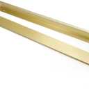 5 Pack 16" (400mm) Overall Length Overall Length Edge Finger Pull, Brushed Brass Aluminium Hidden Furniture Wardrobe Cabinet Drawer Pull Long Concealed Furniture Closet Door Handle, 3699S