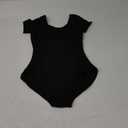 Women's Team Basic Short Sleeve Leotard For Ballet Adult Gymnastics Bodysuit Dance Clothing (Black) S 