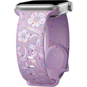 3 x Engraved Band for Apple Watch Band 38mm 40mm 41mm 42mm 44mm 45mm 46mm 49mm Women, Recycled Plastic Band for iWatch Series SE Ultra 10 9 8 7 6 5 4 3 2 (light purple)