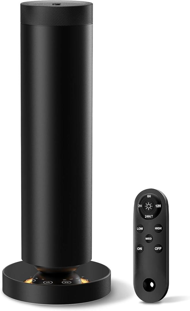 Waterless Diffuser, Waterless Essential Oil Diffuser for Home Hotel Adjustable Mist & Timer, Scent Diffuser Starter Kit with Night Light (Black)