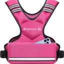 BAGAIL Adjustable Weighted Vest, 20-32lb Rucking Vest for Women & Men with 6 Weights & Large Pocket, Weight Vest for Home Workouts, Running, Walking and Strength Training - Pink