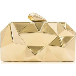 Milisente Women's Clutch Purses Metallic Bridal Party Geometric Evening Clutches Bags Cocktail Formal Handbags