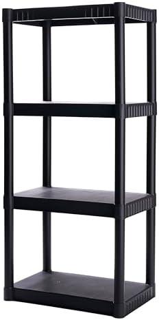 Plano 4-Shelf Plastic Storage Shelves, 48” x 23” x 14”, 200lb Capacity, Pantry, Office, Closet and Garage Shelves, Easy to Assemble, Durable Plastic Shelving Unit