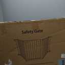 Mumeasy 80" Extra Wide Baby Gate for Doorways, Stairs & Fireplace, Auto Close Dog & Pet Gate with Walk Thru Door, 3 Metal Panels, Hardware Mounted Child Safety Fence for House, Indoor/Outdoor, White