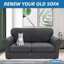 XINEAGE 2026 New 3 Pieces Couch Covers for 2 Cushion Sofa Super Stretch Loveseat Slipcover Pet Dog Universal Slip Cover Anti Slip Love Seat Furniture Protector (Dark Gray, 55"-69")