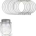 8 Pack Mason Jar Wire Hangers, Mason Jar Handle & Wire Hanger for Canning Jars Stainless Steel Mason Jar Lid Holder, Hanging Hook for Wide Mouth Canning Jars, Durable for Jar Storage & Display
