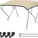 Naviskin 10 Optional Colors Available 3-4 Bow 13 Different Size Bimini Top Cover Includes Mounting Hardwares,Storage Boot with 1 Inch Aluminum Frame