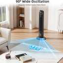 Antarctic Star T36 Tower Fan-36 Inch, Bladeless Oscillating Fan with Remote, 6 Speeds & 4 Modes, LED Display, 9H Timer, Quiet Floor Standing Fan for Bedroom Living Room Office, Black