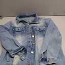 SOMTHRON Women's Distressed Denim Jeans Outfits Coat Spring Fall Ripped Jeans Outerwear Denim Jacket (Medium, A-light Blue)