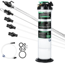 9.5 L/2.5 Gallon Oil Extractor Pump Pneumatic/Manual, Fluid Extractor Oil Change Pump Extractor with 5 Tubes and A Brake Bleeding Hose for Automotive, Boats