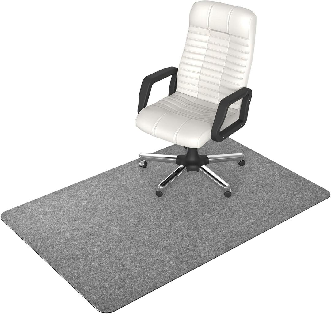 Placoot Office Chair Mat for Hardwood Floor & Tile 55''x35'' Desk Rolling Chairs Electrostatic Adsorption Large Anti-Slip-Recyclable Material Office/Home, Rectangle,Grey