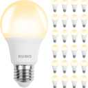 BUBO A19 LED Light Bulbs, 60 Watt Equivalent LED Bulbs, Soft White 2700K, 800 Lumens, E26 Standard Base, Non-Dimmable, 8W Soft White LED Bulbs for Bedroom Living Room Home Office, 24 Pack