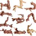 majoywoo Natural Small Driftwood for Aquarium Decor Reptile Decor, Assorted Driftwood Branch 2-4.5" 10 Pcs, Fish Tank Decorations
