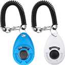 Diyife Dog Clicker for Training, 2 Pack Dog Training Clicker, Clicker Dog Training with Wrist Strap, Pet Training Clicker, Perfect for Dog Cat Puppies Behavioral Training (Blue and White)