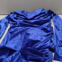 Vakkest Women Off The Shoulder Formal Dresses Long Sleeve Evening Party Velvet Maxi Dress High Split Cocktail Gowns (Large, Blue)