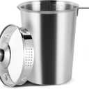 2000ml Stainless Steel Measuring Cup 64 oz with Handle and Glass Lid, Metal Measuring Pitchers with ML/Ounce Scale, Large Mouth Graduated Beakers