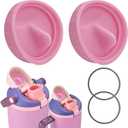 Leak-Proof Silicone Stopper and Gasket Rings Set for Owala FreeSip Sway 30oz 40oz Tumbler 40oz,Food-Grade Silicone,10Colors, Includes 2 Mouthpiece Pads and 2 Gasket Rings (Peony Pink)