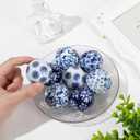 OLYCRAFT 8Pcs Blue and White Porcelain Balls Decorative Porcelain Balls 1.6 Inch Chinoiserie Ball Handmade Ceramic Beads 1mm Hole Ceramic Orbs for Centerpiece Bowls Vases Tables Wedding Home Decor