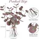 Artificial Eucalyptus Stems in Glass Vase with Faux Water, 14" Fake Plants for Home Decor, Coffee Table Centerpieces, Office, Bathroom & Farmhouse Weddings - Faux Plants Decorations