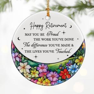 Retirement Gifts for Women & Men: Retirement Ornaments, Farewell Gifts for Retiring Coworkers, Retired Gift for Coworker, Friend, Boss, Employee, Teacher, Nurse  Christmas OrnamentsStyle E