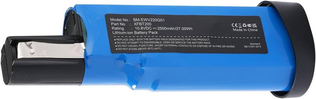 DCH 10.8V 2500mAh XFBT200J Battery Replacement for Shark WV201 WV205 WV200 WV200UK Ion W1 Cord UV200CCO WV220 XFBT200EU XFBT200 (10.8, Volts)