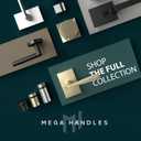 2 x Mega Handles Prime Privacy Lever Door Handle for Hallway, Closet and Bathroom, Keyless Reversible Design Door Levers, Fits All Standard Door Sizes, Covered Screws Included - Matte Black (1 Pack), 5"