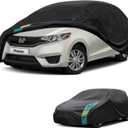 Hatchback Car Cover Waterproof All Weather for Automobiles, Universal Fit for Honda Fit, Ford Focus, Subaru Impreza, Toyota Matrix, VW Golf. Rain Winter Sun Protection. (Length: 164"-178")