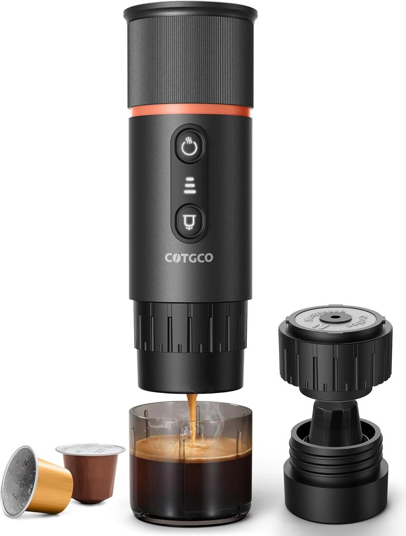 Portable Espresso Coffee Maker, Travel Coffee Maker for Camping, 20Bar SelfHeating Rechargeable with USB-C, with NS Capsule for Car/Travel/Camping