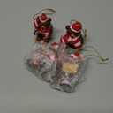 Leinuosen 4 Pcs Bear Christmas Ornaments for Tree 2.8 Inch Resin Bear Christmas Santa Hanging Ornament with Red Scarf Decor for Xmas Gifts Home Office Handmade Holiday Decoration