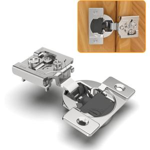 Chibery 10 Pack 3/4" Overlay 4D Soft Close Concealed Hinges for Face Frame Door, Adjustable Closing Speed, Smooth Slow Self Close Hinges, Satin Nickel, 105 Open Angle Stainless Steel Cabinet Hinges