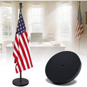 Flag Stand Indoor - 1" Heavy Duty Metal Flag Pole Set with Base,6-8ft Adjustable,Portable & Free Standing For Office,Conference Room,Classroom,Entryway,Outdoor Porch Deck (Black)