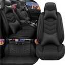 Car Seat Covers for Honda Civic 2000-2025, Stylish Sport Seat Cover, Premium Nappa Leather Car Seat Cover. Automobile Seat Covers Sets.(Luxury 5 Seats/Pure Black)