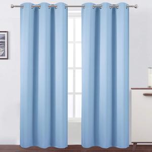 LEMOMO Sky Blue Thermal Blackout Curtains/42 x 95 Inch/Set of 2 Panels Room Darkening Curtains for Bedroom