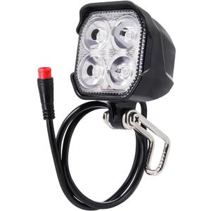 Electric Bicycle Headlight, 4Pcs LED 400 Lumens, 24V 36V 48V Compatible, Waterproof 2 Pin Connector, Ebike Front Light for Night Riding