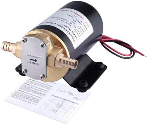 NovelBee Self Priming Impeller Pump,3.2GPM Gear Oil Pump,Self Priming Oil Change Extractor Pump for Diesel Lubricants Machinery Fuel Scavenge Oil Transfer (12V)