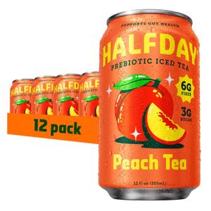 Halfday Tonic Peach Green Tea, Plant Based, 12 Fluid Ounces (Pack Of 12), BBD: 05-10-2028