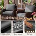 8pcs Outdoor Patio Cushion Covers Replacement, 24" Zippered Outdoor Cushion Covers Waterproof, UV Resistant & Washable Patio Furniture Cushion Covers Waterproof for Patio Sectional, Lght Grayi