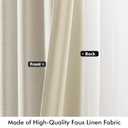 MIULEE 100% Blackout Linen Curtains for Bedroom, Linen Beige Solid Luxury Decor Thermal Insulation Room Darkening Drapes for Living Room Nursery Back Tab Rod Pocket 42 x 84 Inches, 2 Panels